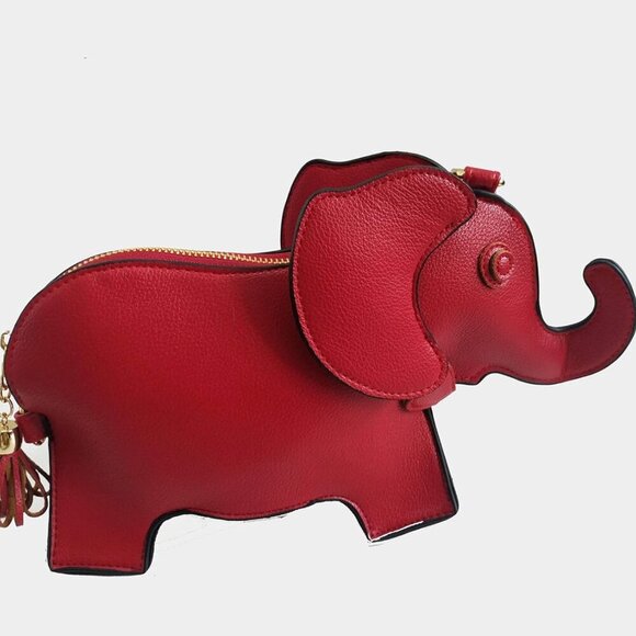 Animal Elephant Shape Crossbody Bag Purse Fashion Women Pu Leather Chic Shoulder - Picture 5 of 6